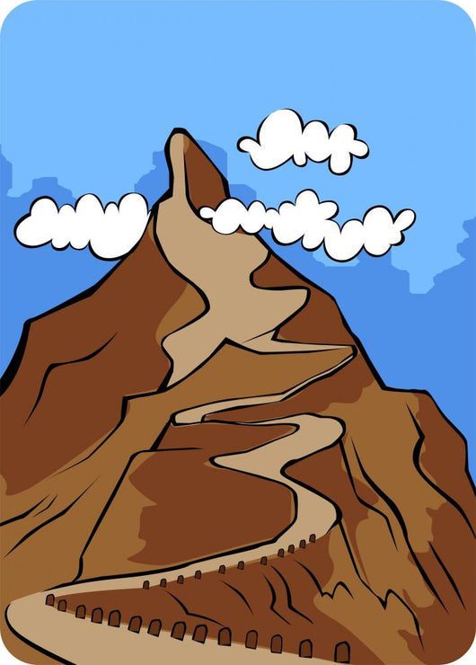 cliff of high mountain with path and sky background Wall Mural