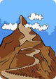 cliff of high mountain with path and sky background Wall Mural