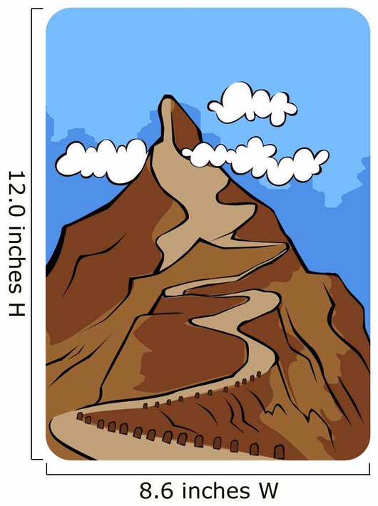 cliff of high mountain with path and sky background Wall Mural