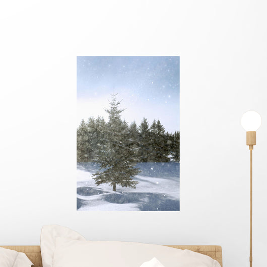 Snowy Flurries Falling In The Sunshine Wall Mural