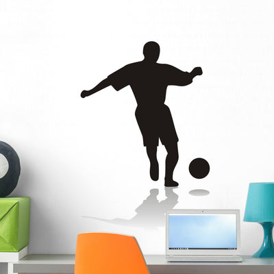 Soccer Player shown on a wall
