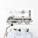 Crampton's Railway Steam Locomotive Engine Wall Mural