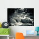 Multiple Waterfall Scene in Black and White Wall Mural