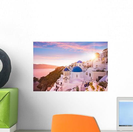 Sunset Blue Dome Churches Wall Decal