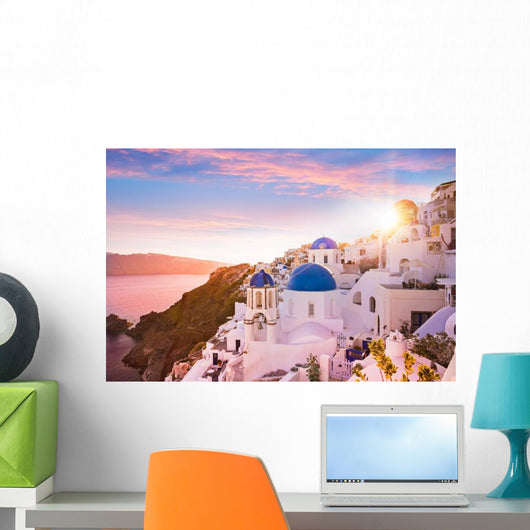 Sunset Blue Dome Churches Wall Decal