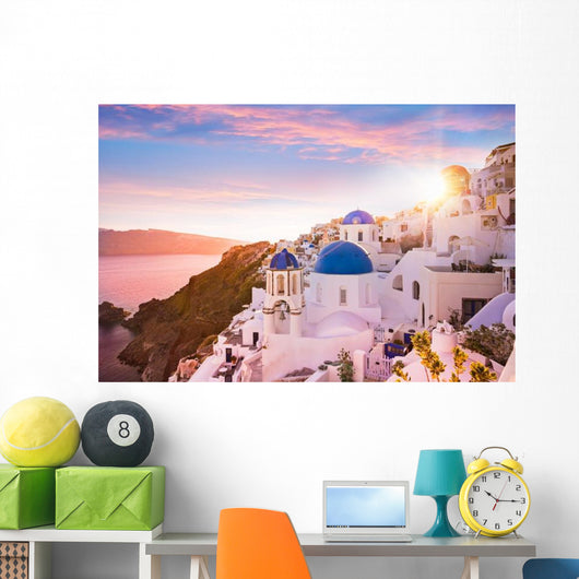 Sunset Blue Dome Churches Wall Decal