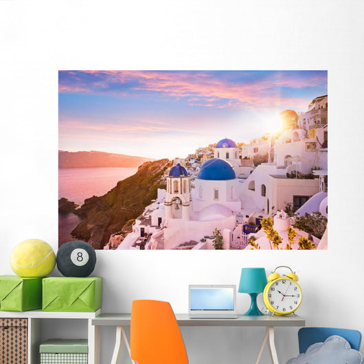 Sunset Blue Dome Churches Wall Decal