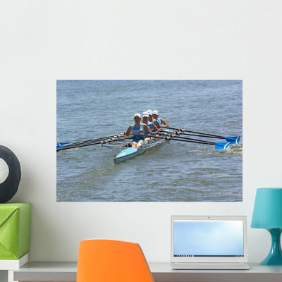 Rowing Wall Mural shown on a wall