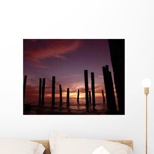 Broken Pier Sunset Wall Decal