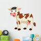 Cute Cow Cartoon Wall Decal