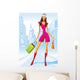 Fashion Shopping Girls with Wall Mural