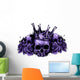 Crowned Skull with Roses Wall Decal