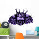 Crowned Skull with Roses Wall Decal