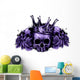Crowned Skull with Roses Wall Decal