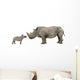 Mother and Baby White Rhinoceros Wall Decal