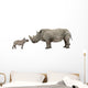 Mother and Baby White Rhinoceros Wall Decal