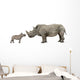 Mother and Baby White Rhinoceros Wall Decal