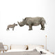 Mother and Baby White Rhinoceros Wall Decal