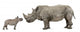 Mother and Baby White Rhinoceros Wall Decal