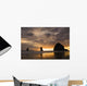 Silhouette Of Rock Formations And Haystack Rock At Sunset Wall Mural