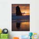 Silhouette Of A Rock Formation At Sunset Wall Mural