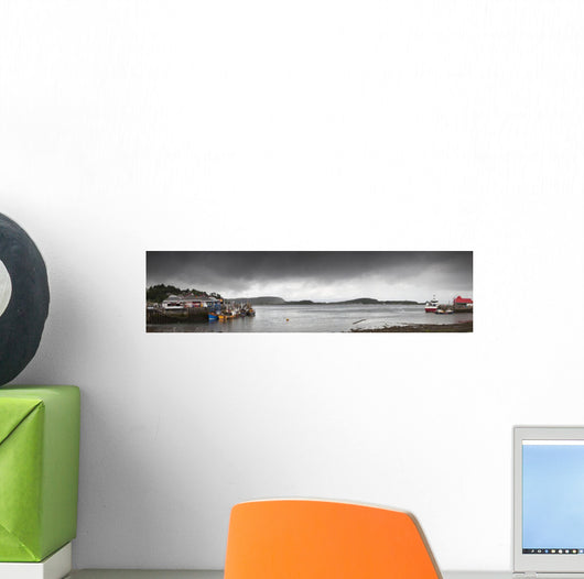 Boats Moored In The Harbor Wall Mural