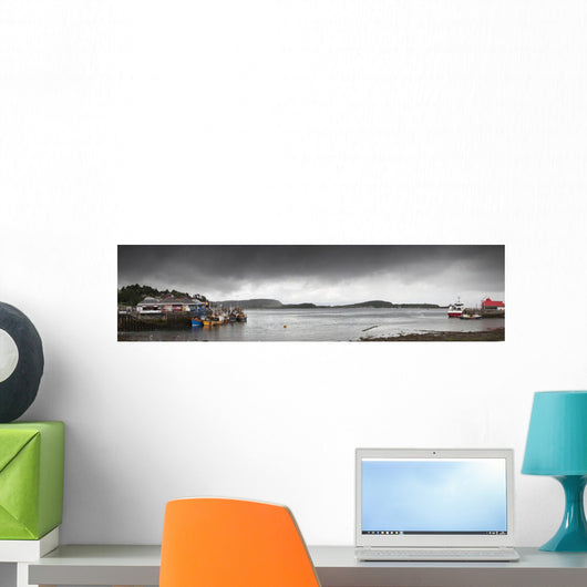 Boats Moored In The Harbor Wall Mural