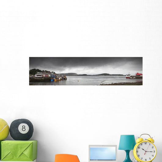 Boats Moored In The Harbor Wall Mural
