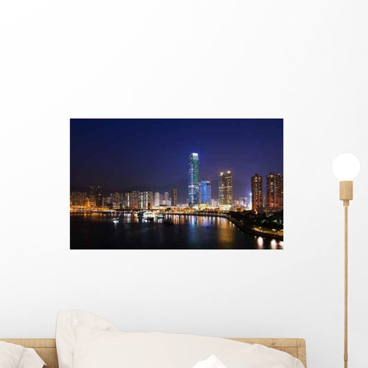 Hong Kong Cityscape Night Wall Decal