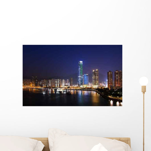 Hong Kong Cityscape Night Wall Decal
