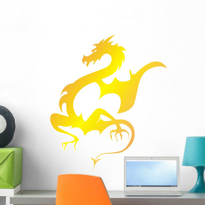 Golden Dragon shown on a wall