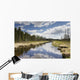 Clouds Reflected In A Tranquil River Lined With Trees Wall Mural