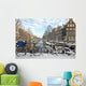 Amsterdam in the Netherlands Covered With Snow Wall Mural
