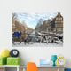 Amsterdam in the Netherlands Covered With Snow Wall Mural