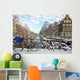 Amsterdam in the Netherlands Covered With Snow Wall Mural