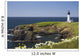 White Lighthouse On The Ocean With Blue Sky And Wildflowers Wall Mural