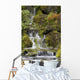 Small Waterfalls Along Moss Covered Rocks Wall Mural
