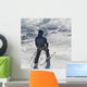 A Skier Pauses On The Trail To Look Out Over The Mountains Wall Mural