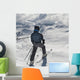 A Skier Pauses On The Trail To Look Out Over The Mountains Wall Mural