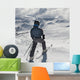 A Skier Pauses On The Trail To Look Out Over The Mountains Wall Mural