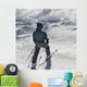 A Skier Pauses On The Trail To Look Out Over The Mountains Wall Mural