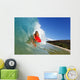 Young Man Boogie Boarding On Beautiful Wave Wall Mural