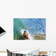 Boogie Boarder Riding Barrel Of Beautiful Wave Wall Mural