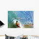 Boogie Boarder Riding Barrel Of Beautiful Wave Wall Mural