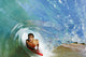 Boogie Boarder Riding Barrel Of Beautiful Wave Wall Mural
