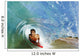 Boogie Boarder Riding Barrel Of Beautiful Wave Wall Mural