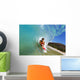 Boogie Boarder Riding Barrel Of Beautiful Wave Along Shore Wall Mural