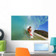 Boogie Boarder Riding Barrel Of Beautiful Wave Along Shore Wall Mural
