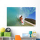 Boogie Boarder Riding Barrel Of Beautiful Wave Along Shore Wall Mural