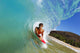 Boogie Boarder Riding Barrel Of Beautiful Wave Along Shore Wall Mural